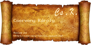 Cserveny Károly névjegykártya
