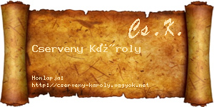 Cserveny Károly névjegykártya