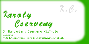 karoly cserveny business card
